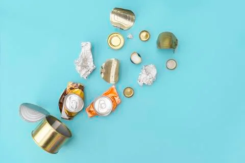 Recyclable metal garbage. Stock Photos
