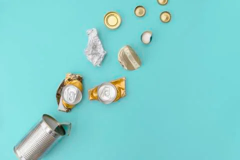 Recyclable metal garbage. Stock Photos