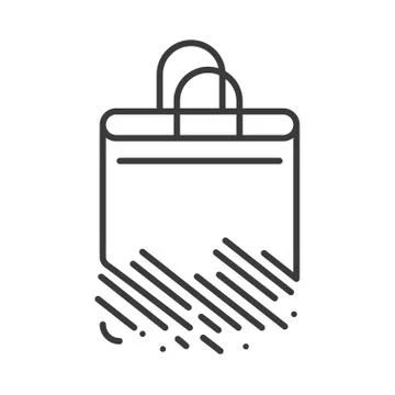 Recyclable package black line icon. Biodegradable polymers. Fast recycle prod 스톡 일러스트