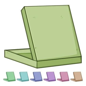 Recyclable pizza box cartoon vector graphic Stock Illustration