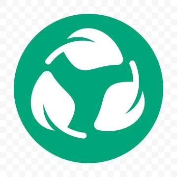Recyclable plastic free package icon template. Vector Biodegradable green lea Stock-Illustration
