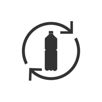 Recyclable plastic, Recycled bottle icon. Vector illustration, flat design. Stock Illustration