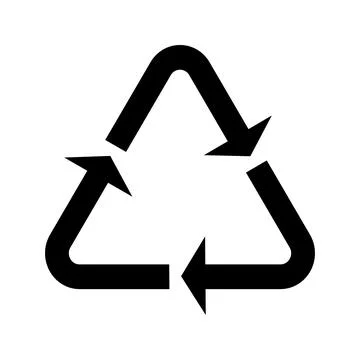 Recyclable plastic Simple icon on product packaging and box Illustrazione stock