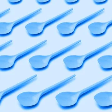 Recyclable plastic spoons Stock Photos