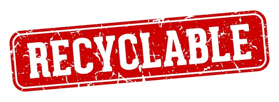 Recyclable rectangular sign. recyclable stamp Stock Illustration