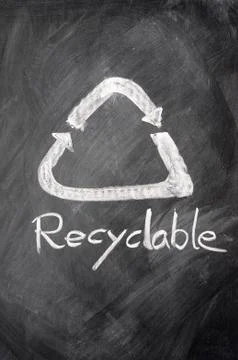 Recyclable sign Stock-Fotos