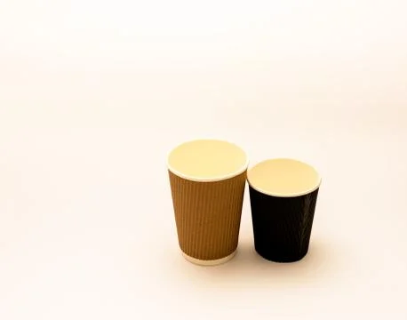 Recyclable take out coffee or tea cups Stock Photos