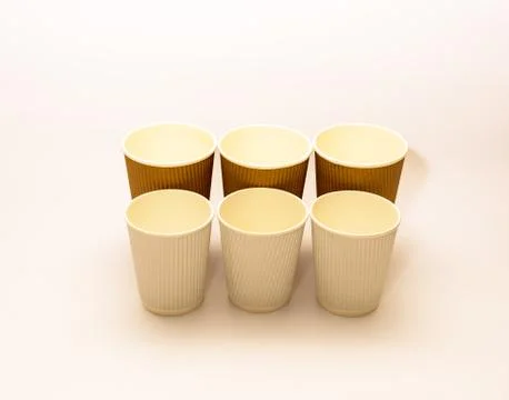 Recyclable take out coffee or tea cups Stock Photos