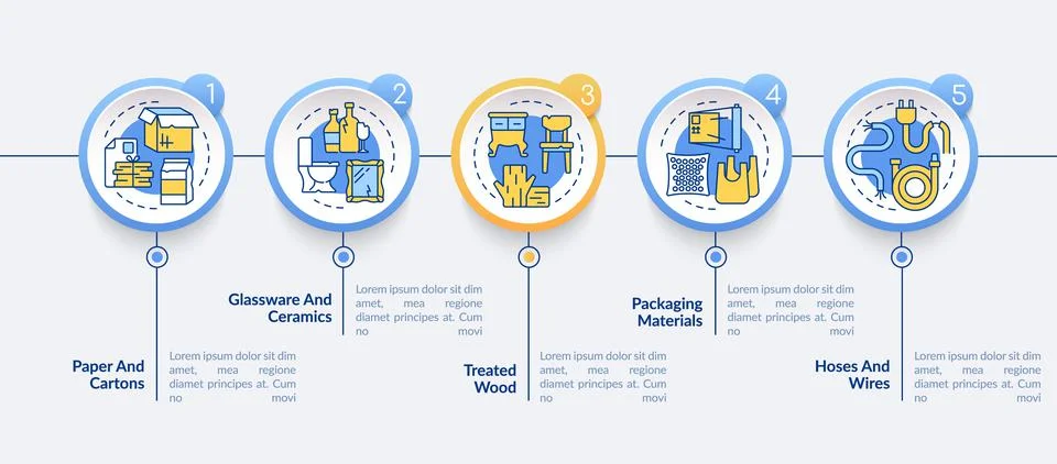 Recyclable waste material vector infographic template Stock-Illustration