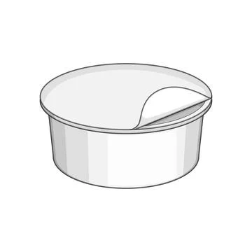 Recyclable yogurt container cartoon vector illustration Stock Illustration