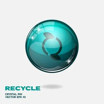 Recycle 3D Buttons Stock Illustration