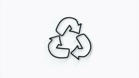 Recycle 3d icon animation. Arrows on a white background. 4k Stock Footage 156136529
