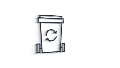 Recycle 3D shadow Icon. Save The Planet. Animation with Rotating. Motion Stock Footage 153815773
