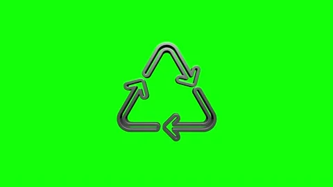 Recycle 3D silver Icon. Save The Planet. Animation with Rotating. Motion Stock Footage 153824167