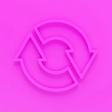 Recycle arrow 3d render.3d Arrows in circle with shadow isolated on colour ba Stock Illustration