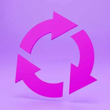 Recycle arrow 3d render.3d Arrows in circle with shadow isolated on colour ba Stock Illustration