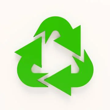 Recycle arrow 3d render.3d Arrows in circle with shadow isolated on colour ba Stock Illustration