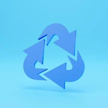 Recycle arrow 3d render.3d Arrows in circle with shadow isolated on colour ba Stock Illustration