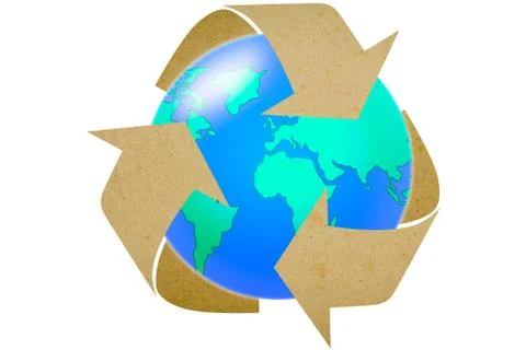 Recycle arrow earth on white Stock Illustration