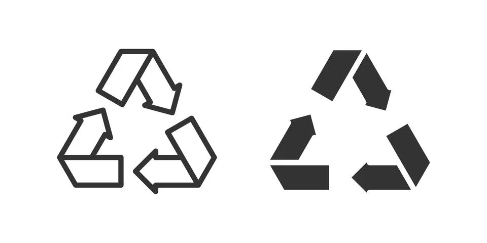 Recycle arrow icon set illustrating waste reduction and reuse. Stock Illustration