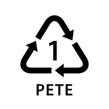 Recycle arrow triangle PETE types 1 isolated on white background, symbology o Illustration
