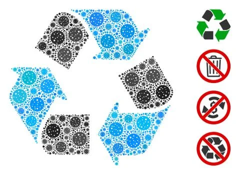 Recycle Arrows Collage of CoronaVirus Elements イラスト素材
