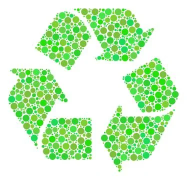 Recycle Arrows Collage of Dots Stock Illustration