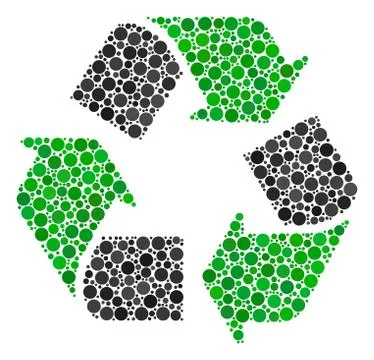 Recycle Arrows Composition of Filled Circles 스톡 일러스트