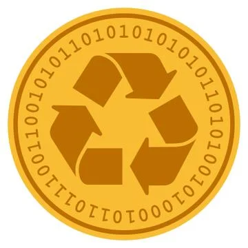Recycle Arrows Digital Coin Stock Illustration