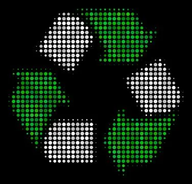 Recycle Arrows Halftone Icon Illustrazione stock
