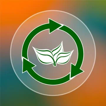 Recycle arrows icon. Internet button on colored  background.. Stock Illustration