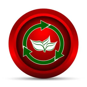 Recycle arrows icon. Internet button on white background.. Stock Illustration
