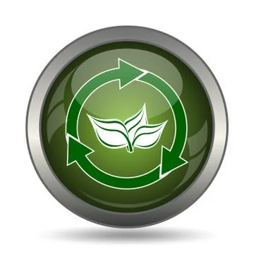 Recycle arrows icon. Internet button on white background. . Stock Illustration