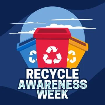 Recycle awareness week for better environmental preservation Stock Illustration