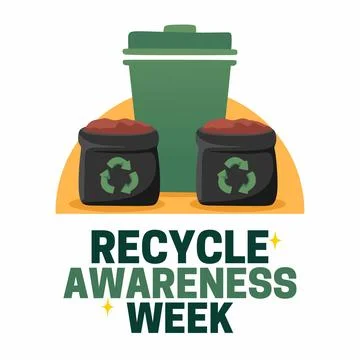 Recycle awareness week for better environmental preservation Stock Illustration