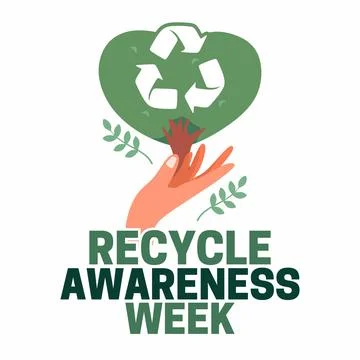 Recycle awareness week for better environmental preservation Stock Illustration