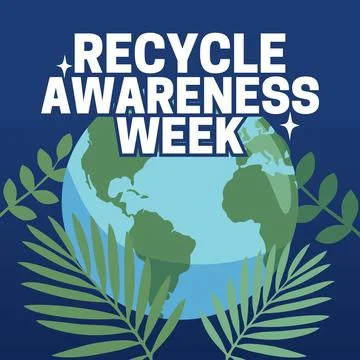 Recycle awareness week for better environmental preservation Stock Illustration