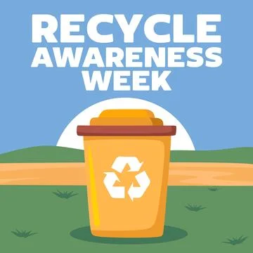 Recycle awareness week for better use of recycled waste Stock Illustration