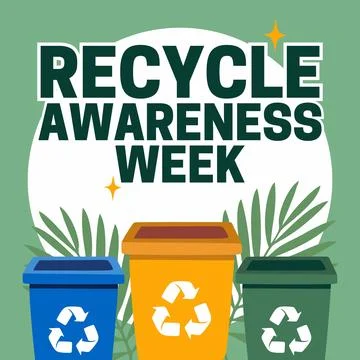 Recycle awareness week for better use of recycled waste Stock Illustration