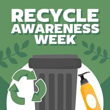 Recycle awareness week for better use of recycled waste Stock Illustration