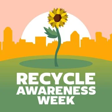 Recycle awareness week for better use of recycled waste Stock Illustration