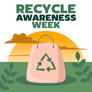 Recycle awareness week for better use of recycled waste Stock Illustration