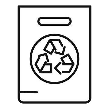 Recycle bag icon outline vector. Eco reusable bag Illustration