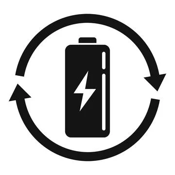 Recycle battery icon, simple style Stock Illustration