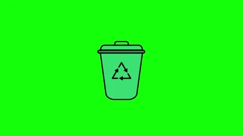 Recycle Bin Animation Trash Can Recycling Symbol Eco Environment Loop on Gr.. Video stock 332627364