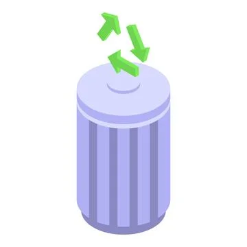 Recycle bin backup icon, isometric style 스톡 일러스트