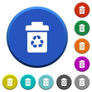Recycle bin beveled buttons Illustrazione stock
