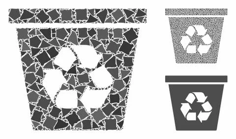 Recycle bin Composition Icon of Bumpy Parts Stock Illustration