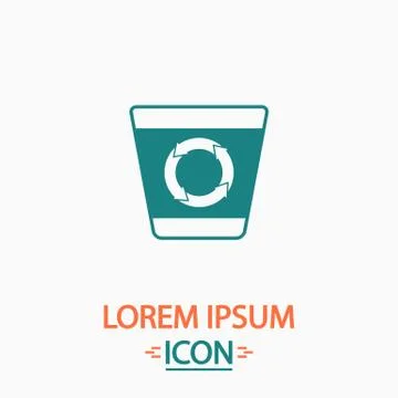 Recycle bin computer symbol Illustrazione stock