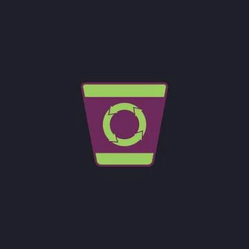 Recycle bin computer symbol Illustrazione stock